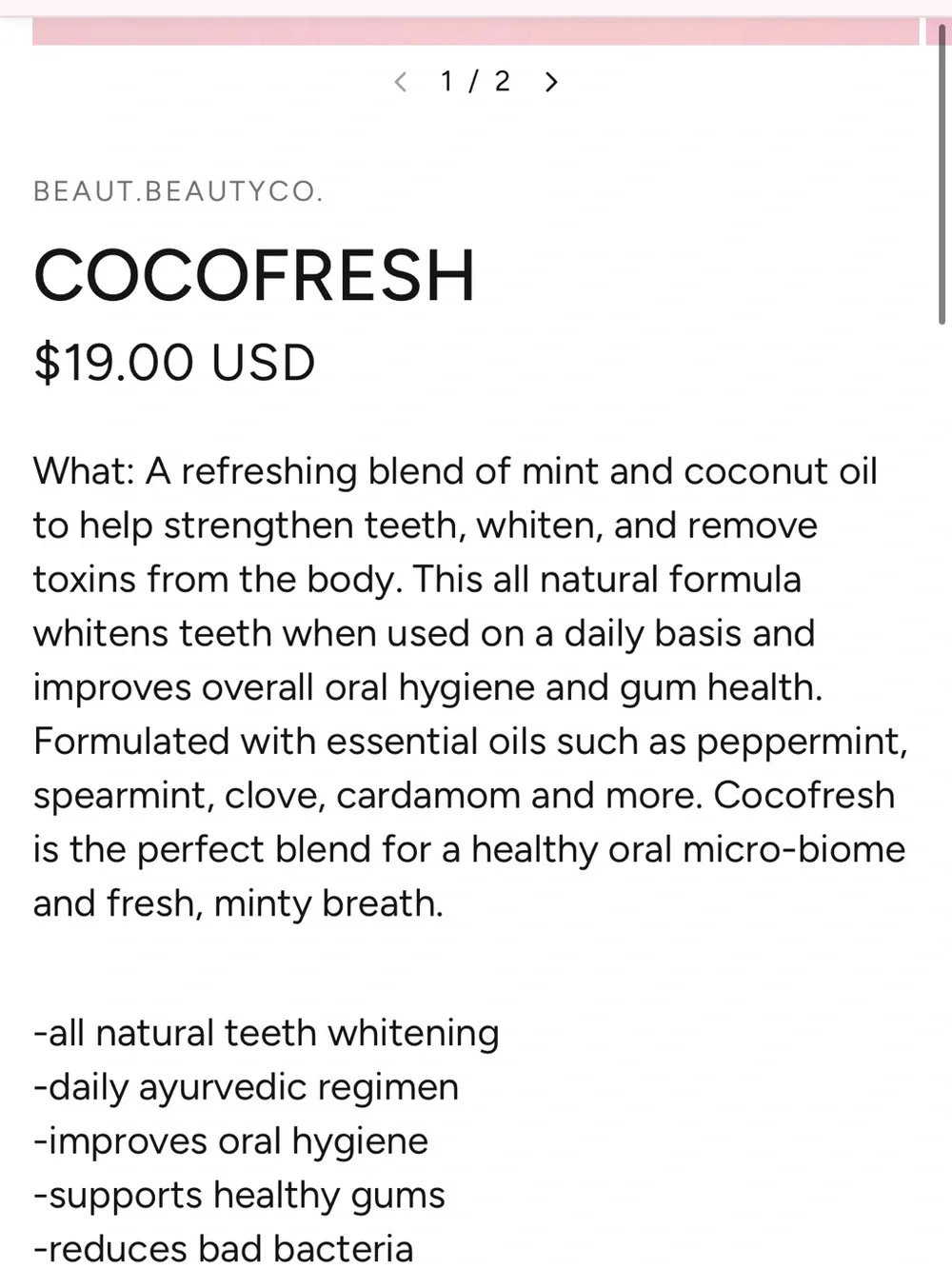 Beaut. Cocofresh Coconut Oil Pulling Rinse